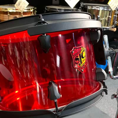 ~NEW~ SJC Josh Dun Torch Red Acrylic 12/16/22" Drum Kit Set w/ Flat Matte Black Hardware image 3