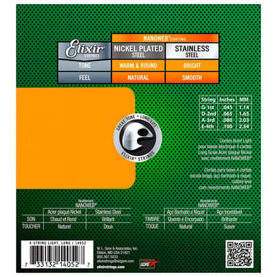Elixir Nanoweb Bass Strings (Light 45-100) image 4