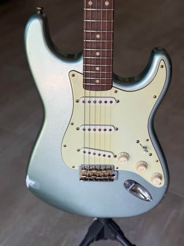 Mario Martin Model S Strat Guitar (Brazilian Rosewood Fretboard) 2023 - Firemist Silver Relic image 1