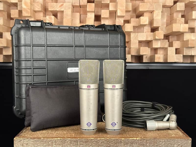 Vintage Neumann U87 Condenser Microphone Matched Stereo Pair! Sequential SN! 1971 U 87 With Swivel Mounts. Rare! image 1
