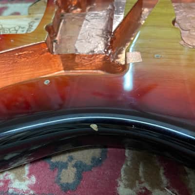 Warmoth Jazzmaster body 2018 Black /red/yellow burst image 6