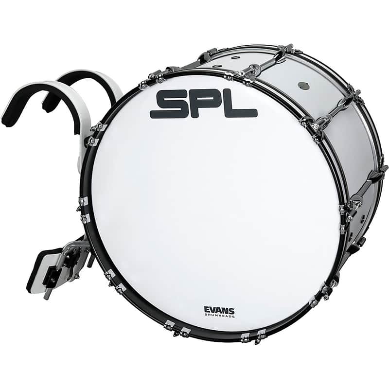 Sound Percussion Labs Birch Marching Bass Drum with Carrier - White Regular 22 x 14 in. image 1