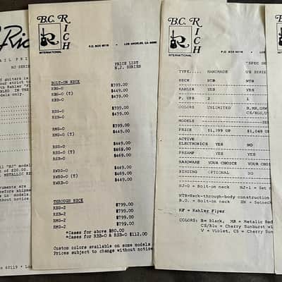 Vintage Lot 1984 and Later B.C. Rich N.J. Series Catalog Eagle Mockingbird Acoustics Jazz image 6