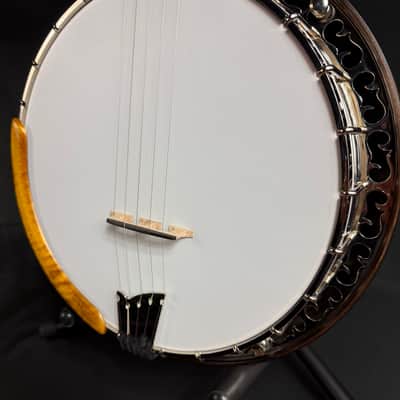 OME Vintage Ikon 5-String Bluegrass Banjo Natural Satin Finish w/ Hardshell Case image 9