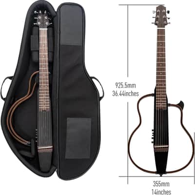 Travel Guitar, Portable Acoustic-Electric Guitar Kit, Solid Mahogany Body Easy Assemble Frames, Multi Body-Shape Sim Rechargeable Preamp, Gig Bag, All Accessories image 2