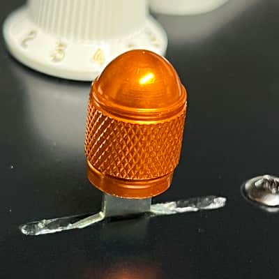 Kinnatone Stubby Orange Aluminum 3 or 5 way Blade style Switch Tip. For Strat or Tele image 3