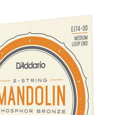 3 Pack, D'Addario 11-40 Medium Phosphor Bronze 8 String Mandolin Strings EJ74-3D image 5