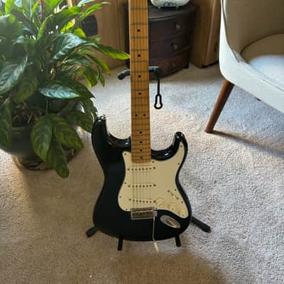 Fender Standard Stratocaster Black Solid Body Electric Guitar 2017 - Gloss Polyester image 3