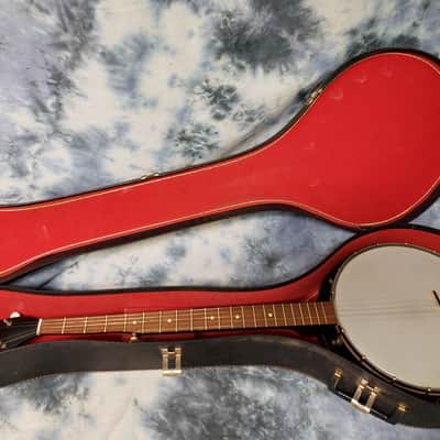 Vintage 1964 Silvertone H-802L 5 String Banjo New Strings Pro Setup Original Soft Shell Case image 13