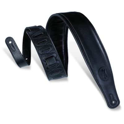 Levy's 3" Wide Black Garment Leather Guitar Strap image 1