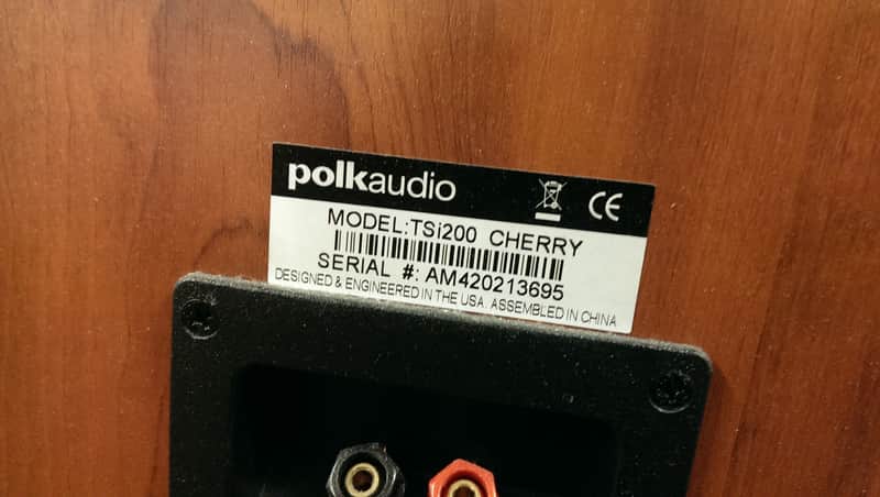 Polk Audio TSi200 Cherry High Performance Bookshelf Speakers, | Reverb