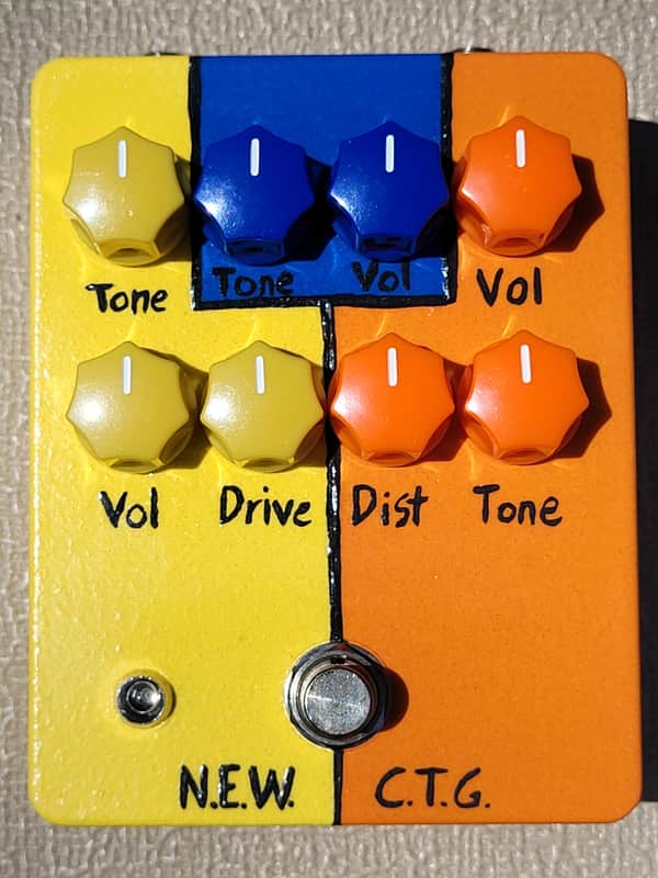Handpainted N.E.W. C.T.G. Bass Overdrive Distortion effects pedal image 1