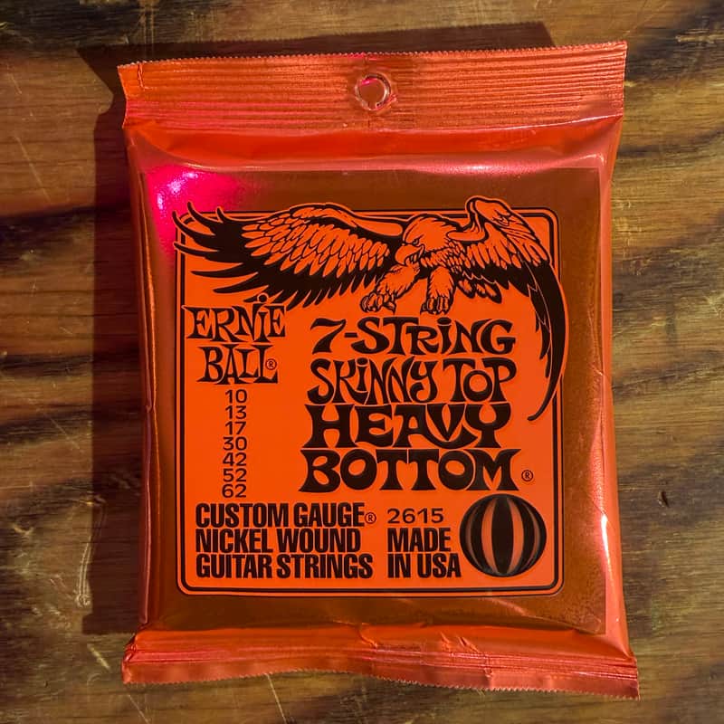 New Ernie Ball P02615 Skinny Top Heavy Bottom Slinky 7-String Nickel Wound Electric Guitar Strings (10-62) 2020s - Standard image 1