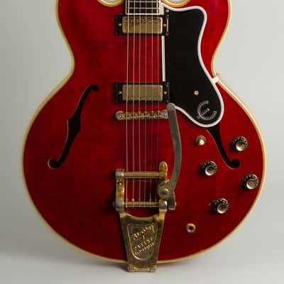 Epiphone Sheraton E212T Arch Top Semi-Hollow Body Electric Guitar (1962), ser. #91718, original grey hard shell case. image 3