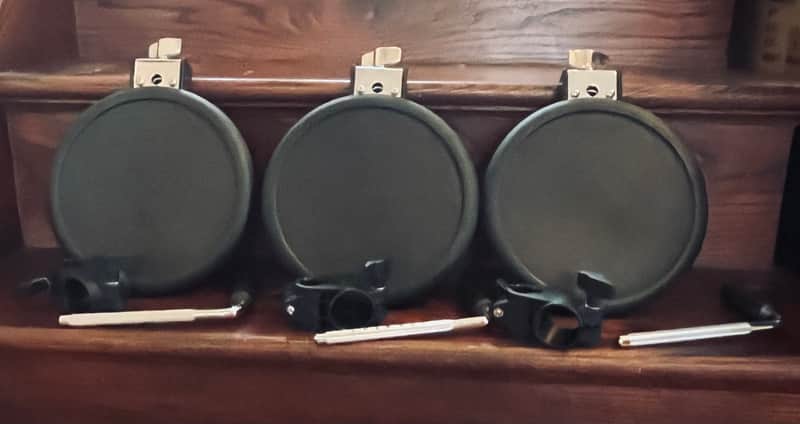 Roland 3 Pack - (3x) PD-8 Dual Zone Pad W/ Roland (3) Clamps &(3) L Rods image 1