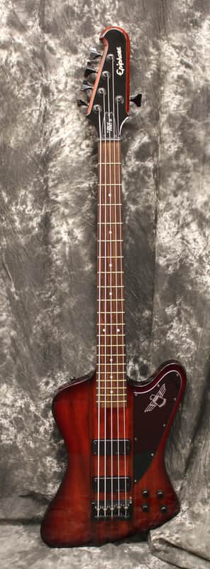 2009 Epiphone Thunderbird Pro V 5 String Electric Bass Guitar w/Case image 1