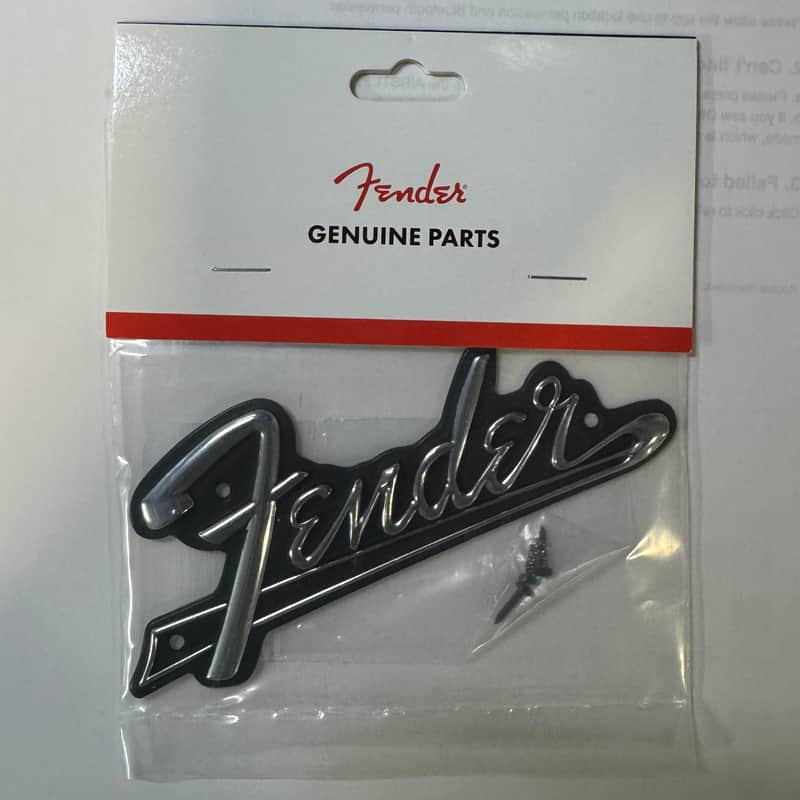Fender Blackface Amplifier Logo Plate 099-4093-000 Genuine Fender Metal Logo w/Screws image 1