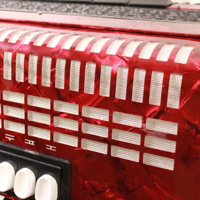 Hohner Student 120 Accordion in Red Pearloid w/ Case image 7