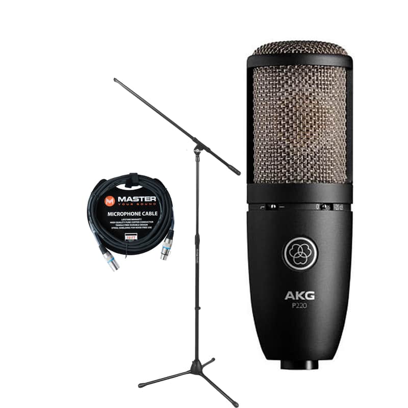 AKG P220 True Condenser Microphone w/ Stand & Cable image 1