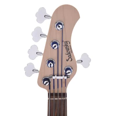 Sadowsky MetroLine 21-Fret Vintage JJ Bass 5 String, Red Alder Body, Bora Blueburst Transparent Satin image 6