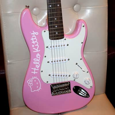 Fender Hello Kitty Stratocaster squier Pink girls guitar image 1