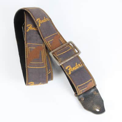 1970s Vintage Fender Legacy Monogrammed Leather Guitar Strap w/Metal Buckle image 1