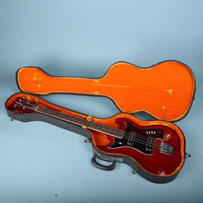 Immagine Vintage Hagstrom H-8 8 String Bass Guitar Hardshell Case Orange Interior - 10