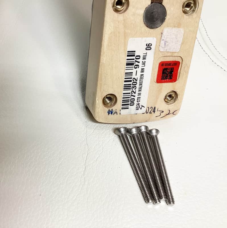 Stratocaster Guitar Malmsteen Neck Upgrade Machined Screw Set image 1