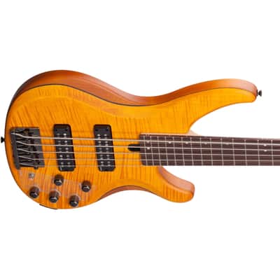 Yamaha TRBX605FM 5-String Bass Guitar - Matte Amber image 5
