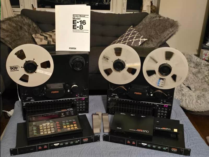 Fostex E-16 1/2" 16-Track Tape Recorder 1980s - Black image 1