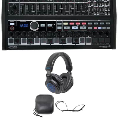 Arturia Minibrute 2S NOIR USB MIDI Analog Sequencer Synthesizer+Headphones+Mic