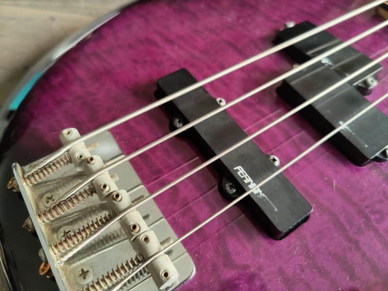 1990's Fernandes Japan FRB-40 PJ Revolver Bass (Purple Sunburst