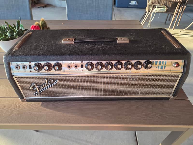 Fender Showman "Drip Edge" 2-Channel 85-Watt Silverface Guitar Amp Head with Master Volume - Fair
