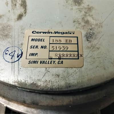 Vintage Cerwin-Vega 188 EB 18" Speaker/Subwoofer 1988 image 2