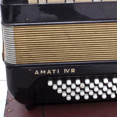 Vintage Hohner Amati IV R Chromatic Button Accordion - 80 Bass (Black/Gold) image 5