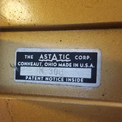 Astatic EMPTY CASE M-300 Gold Hi-Z Crystal Harp Mic 1940s - gold and brown image 10