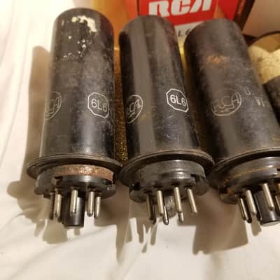 RCA Matched Pair (2) 6L6 tNOS AT1000 TESTED Vacuum Tubes metal Beam Power Tetrode 1936-1965 image 2