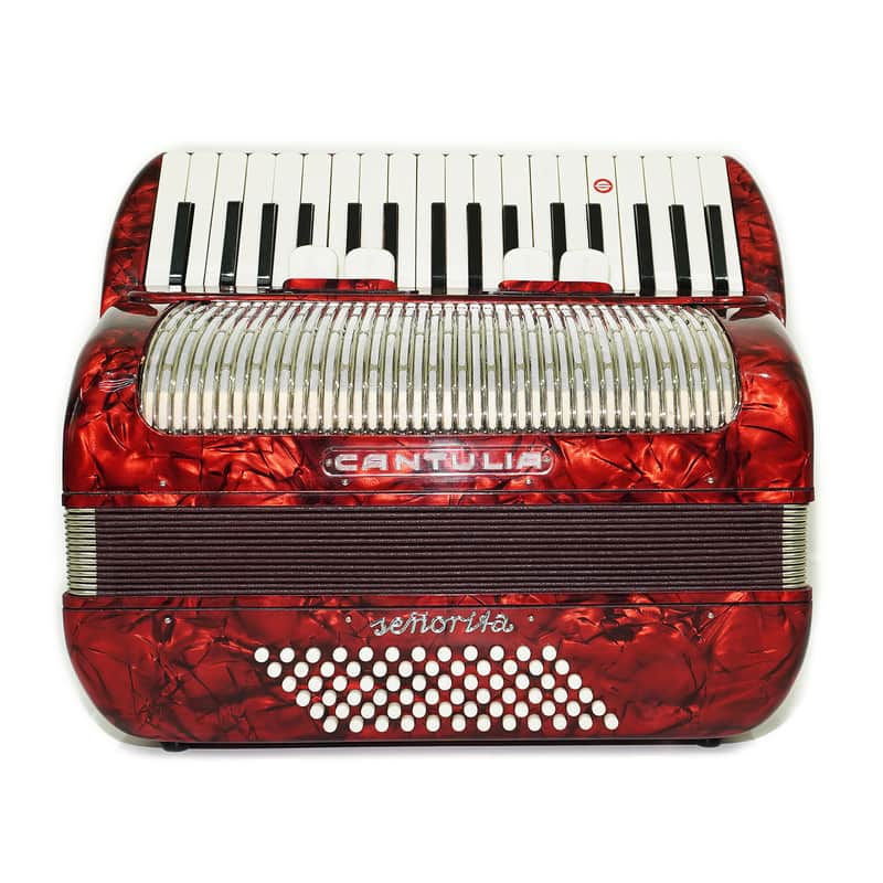 Cantulia Senorita 72 Bass Accordion, Rare Old German Piano Accordian, New Straps, 2367, Keyboard Accordion Instrument, Rich and Bright Sound image 1