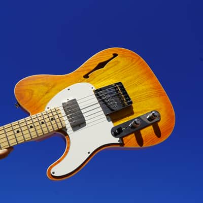 G&L USA ASAT Classic Bluesboy Semi-Hollow - Honeyburst Satin Frost - Left Handed 6-String Electric Guitar w/ Black Tolex Case(2022) image 10