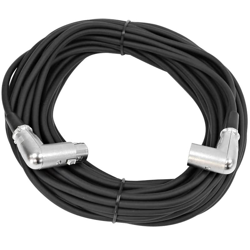 Seismic Audio SAXRA50 Right-Angle XLR Male to Right-Angle XLR Female Mic Cable - 50' image 1