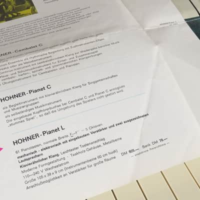 Hohner Pianet L electro-mechanical piano with built-in speakers + legs + documentation (serviced) image 9