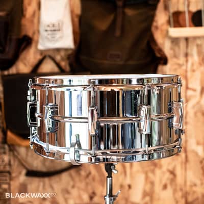 Ludwig Supraphonic - Vintage 6.5x14" 10-Lug - Pointed Blue Olive Badge - Bonham Snare image 5