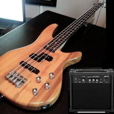 🎸+Amp! Unmarked "EyeBuzz" S Style Electric Bass Guitar +Rosewood Fretboard +Cable!🎸 image 2