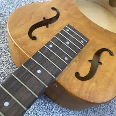 Resonator Dobro Guitar, Tiger Maple Top Body, Rosewood Fingerboard Neck image 6