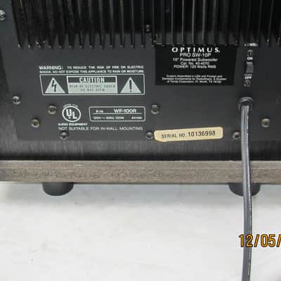Optimus PRO SW-100P 120 Watt Powered Sub Woofer - Tested, clean Unique - Read Description image 10