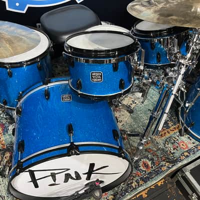 Mark Schulman's P!NK Gretsch USA Maple 7-Piece Drum Set, 2008 — Blue Sparkle image 14