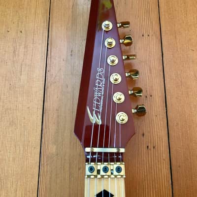 2010 ESP Edwards Izumi Ochiai Aion Flying W Electric Guitar Red Maroon Vermillion Original Case OHSC Extremely Rare image 12