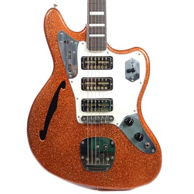 Bilt S.S. Zaftig Tangerine Flake w/3 Lollar Gold Foil Pickups, Block Inlays, & Mastery Vibrato image 8
