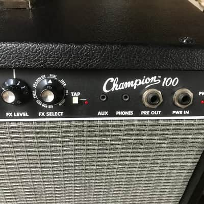 Fender Champion 100 watt 2x12 combo guitar Amplifier Amp w/ footswitch, stand - used - Local Pickup image 5