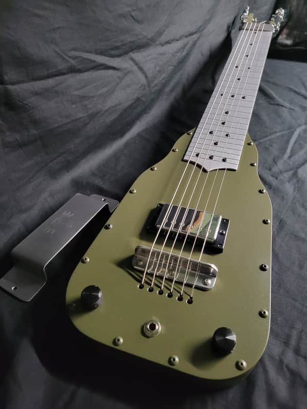 Fouke Industrial Guitars Baritone 2026 Aluminum Lap Steel Guitar - Olive Drab image 1